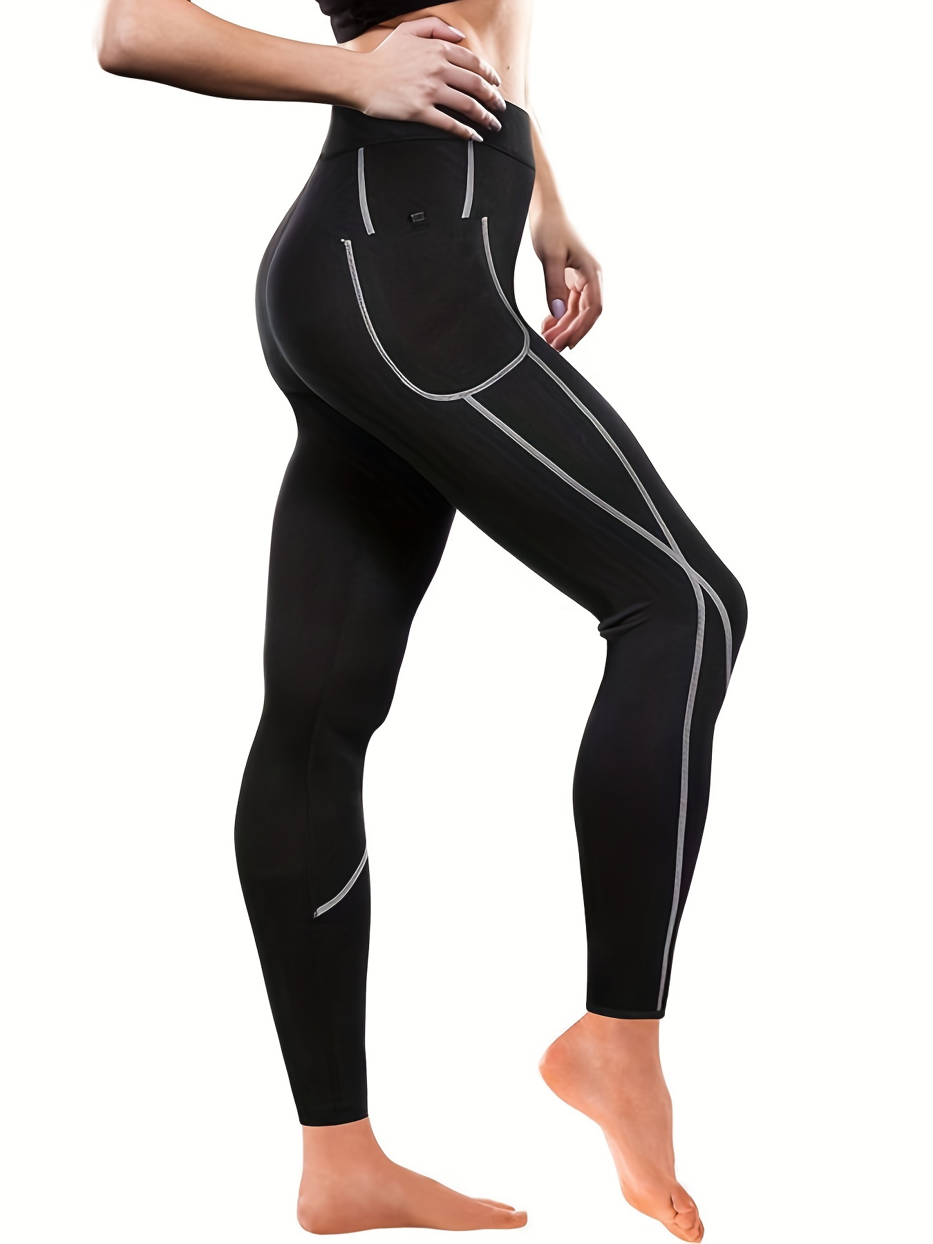 High Waist Yoga Pants With Pockets, High Stretch Running Workout Leggings  For Women, Women's Activewear
