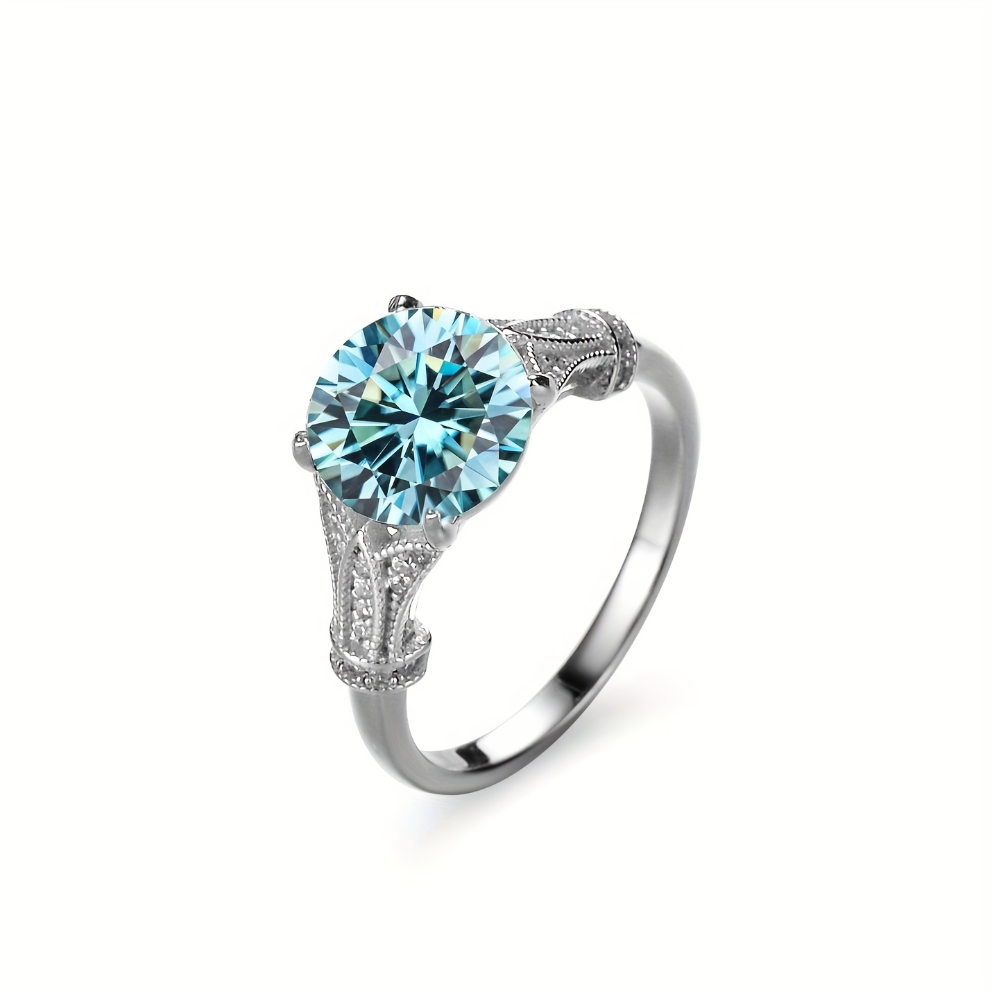 Top Quality Classic 3.0CT Moissanite Ring, 925 Silver for Men