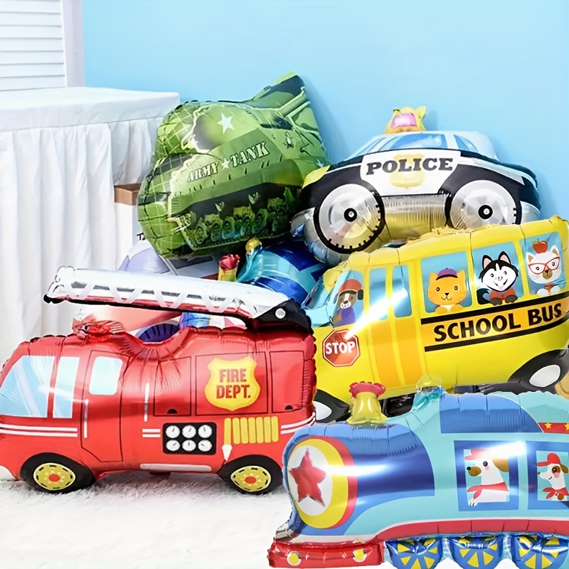 Cortinas para niños para decoración de dormitorio con temática de bomberos  y policía con camiones y automóviles; 4 cortinas para niños de primera