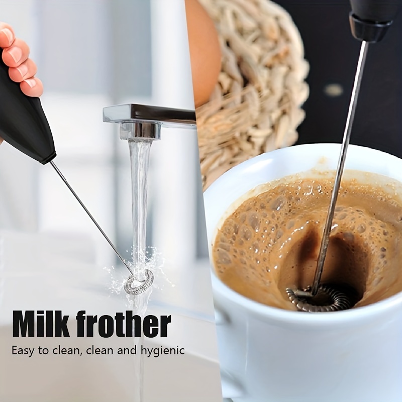 Milk Frother Handheld Battery Operated Foam Maker Electric Wand Mini Drink  Mixer with Stainless Steel Whisk and Stand for Cappuccino Coffee Latte