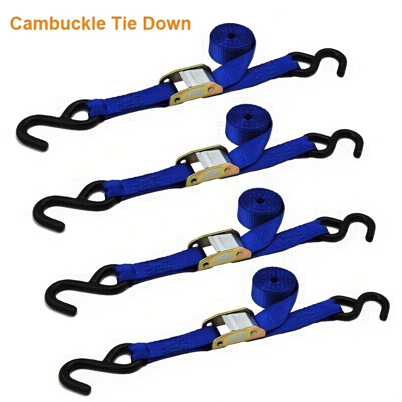 Kayak Strapping Down Kit Cam Buckle Tie Down Straps Rope Bow Stern Tie Down  Ratchet Strap