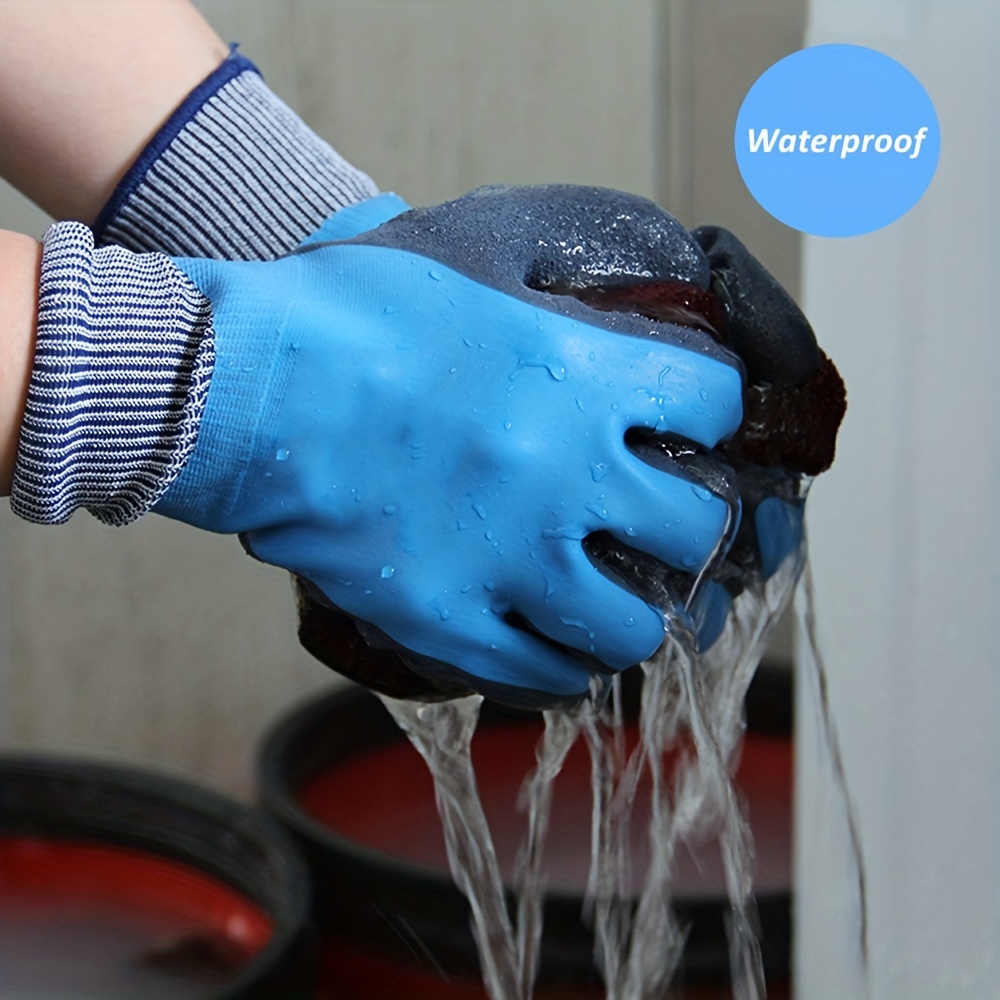 Waterproof Latex Coated Work Safety Grip Gloves Builders Gardening Mechanic