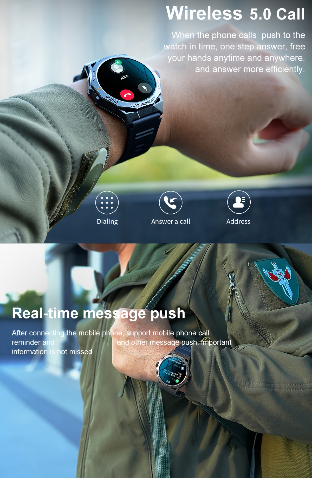 Reloj Inteligente Militar Hombres Pantalla Amoled 1 43 - Temu