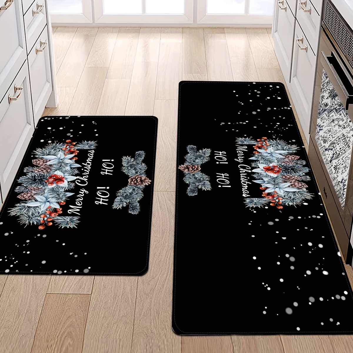 Fashion Santa Moose Kitchen Rug Set Merry Christmas Indoor Floor Mats for  Winter, Xmas Door Mat Runner Rug Carpet Mat for Kitchen Home Decor