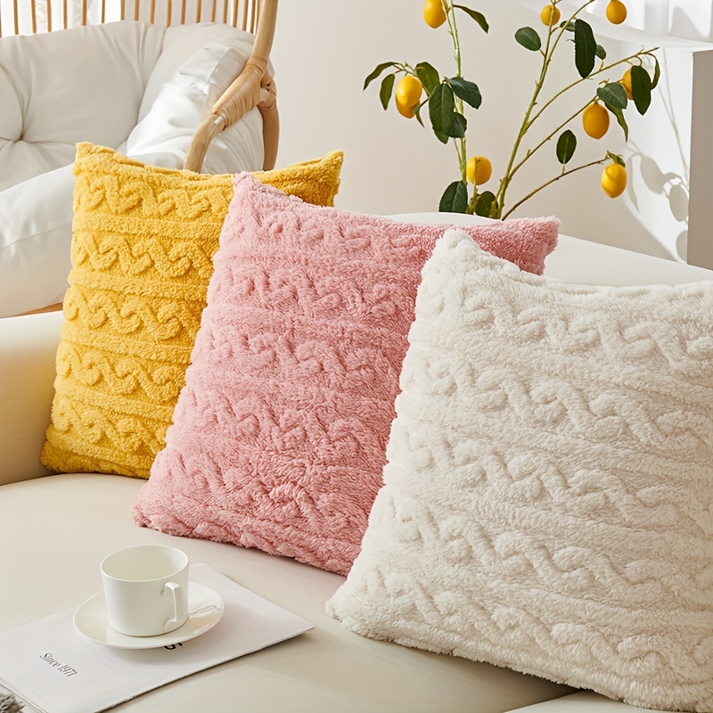 Double-sided Plush Pillow With Pillow Core, With Invisible Zipper