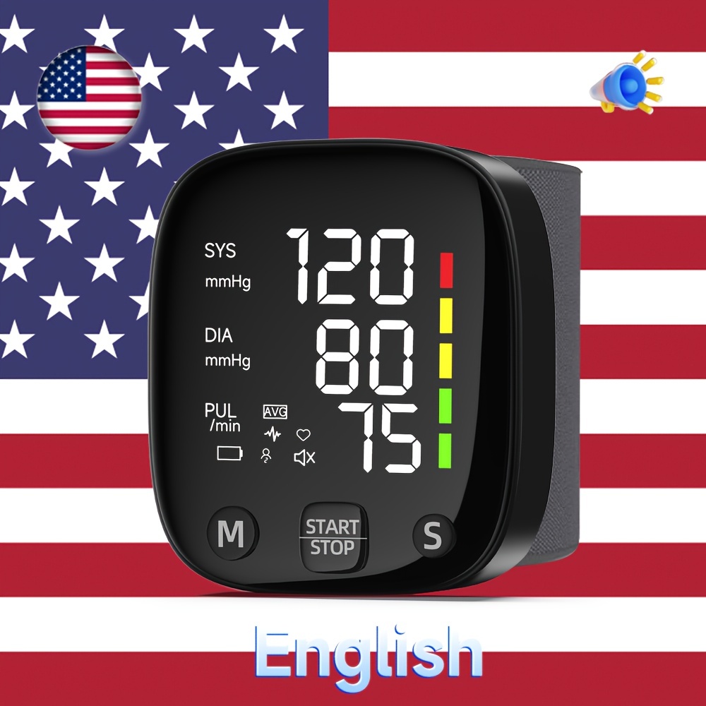 LED Rechargeable Wrist Blood Pressure Monitor Digital Automatic BP Monitor  New