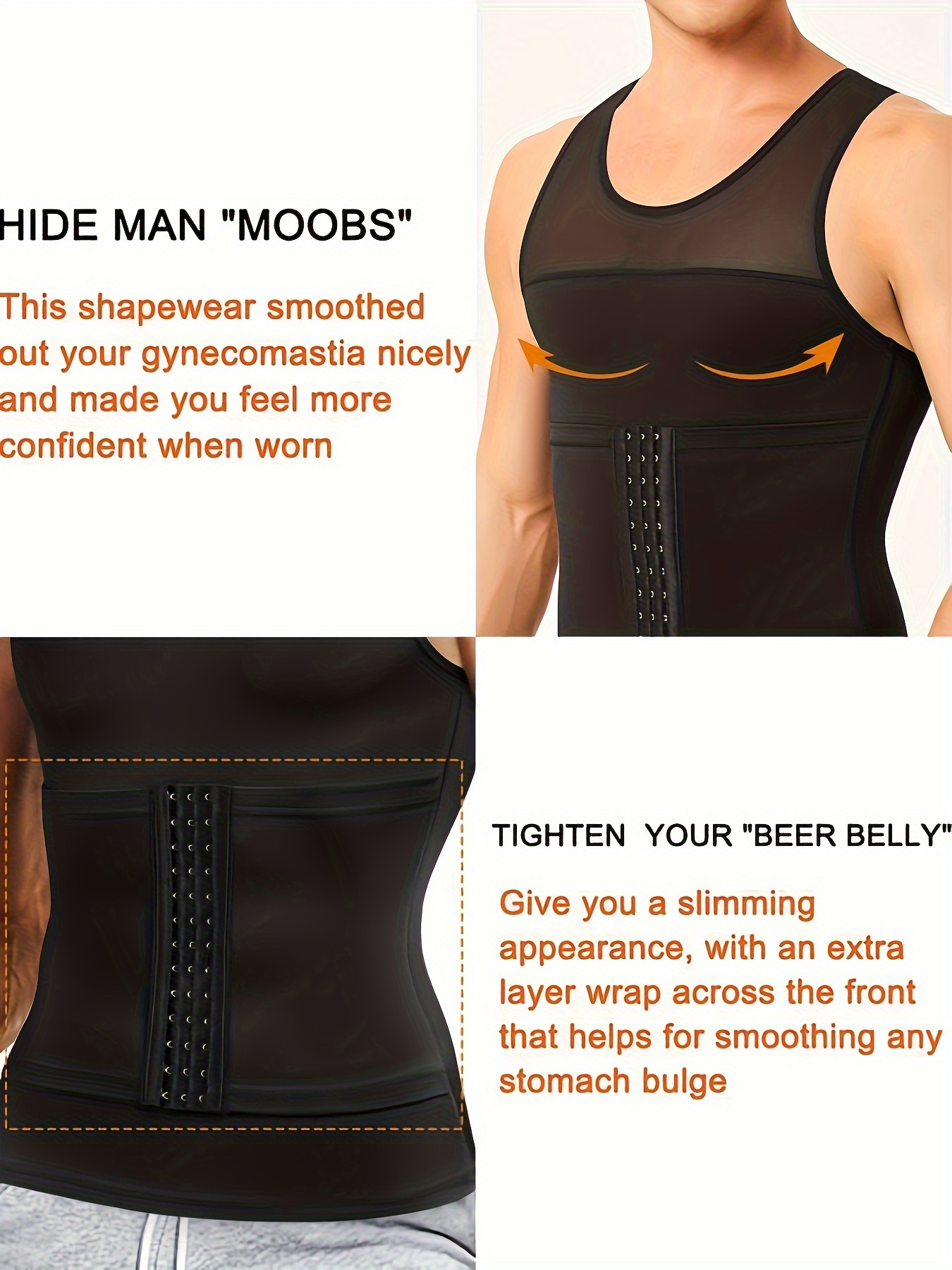 Men Slimming Underwear Vest Body Shapers Waist Trainer Corset Men Shapewear  Abdomen Slimming Tank Tops