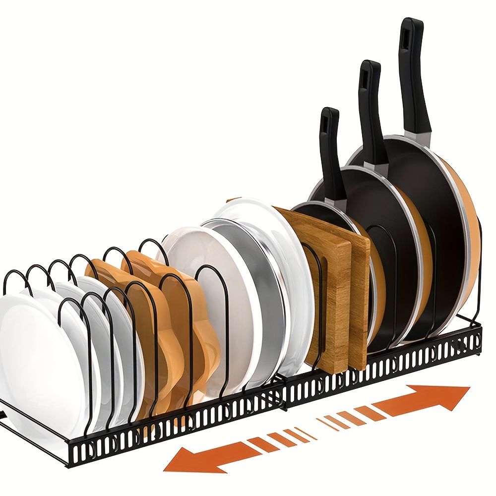 Pots And Pans Organizer For Cabinet Adjustable Pan Organizer - Temu