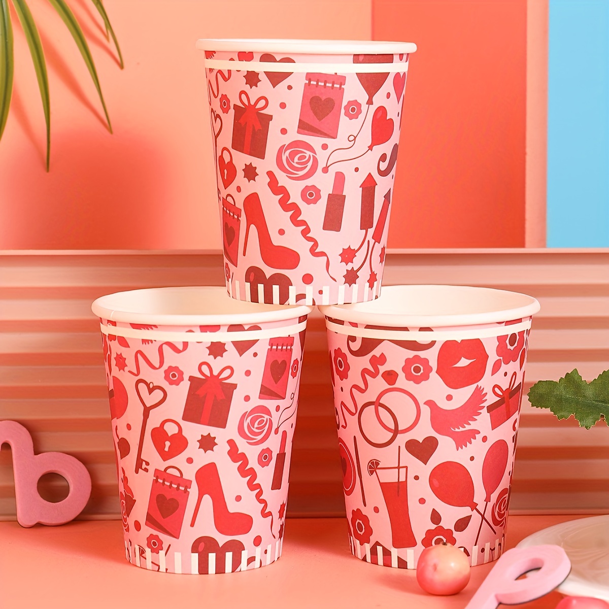 25pcs Red Drinking Cups Party Cup Disposable Cup Disposable Party