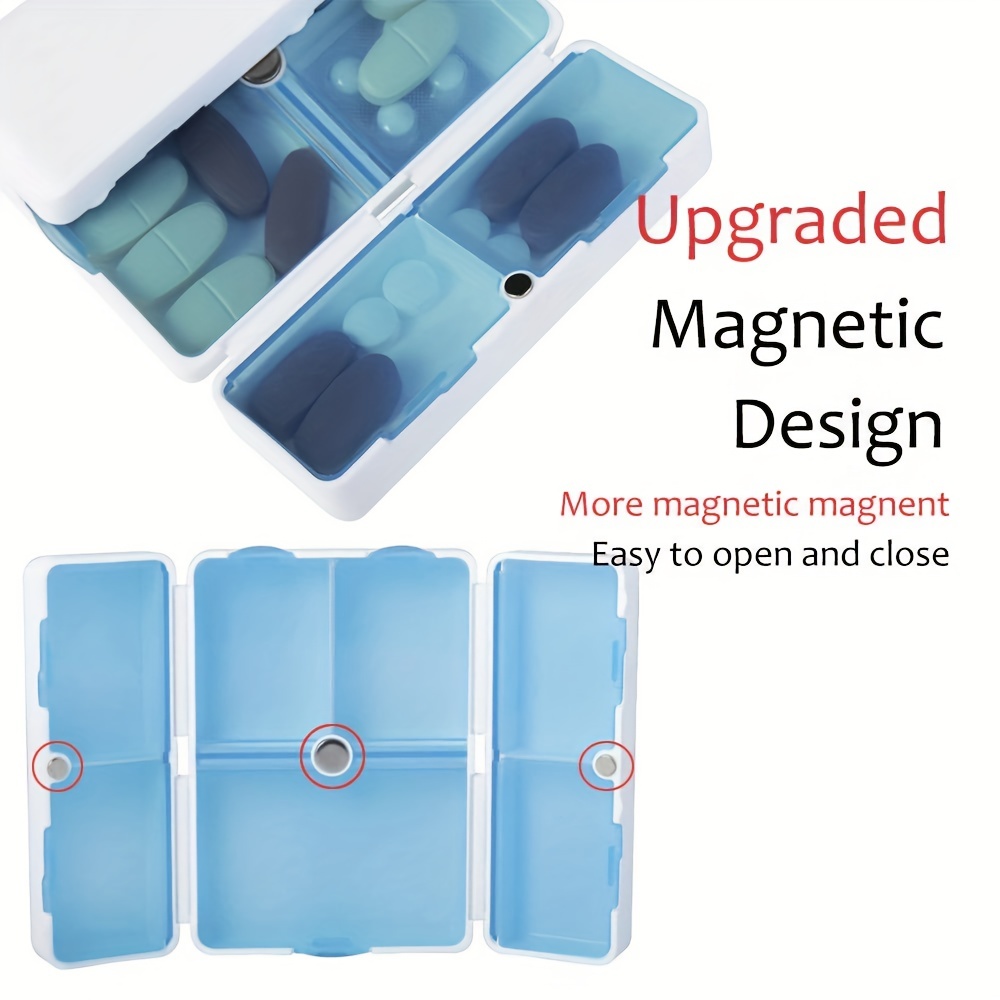 Magnetic Pill Organizer,Travel Travel Pill Box Supplement