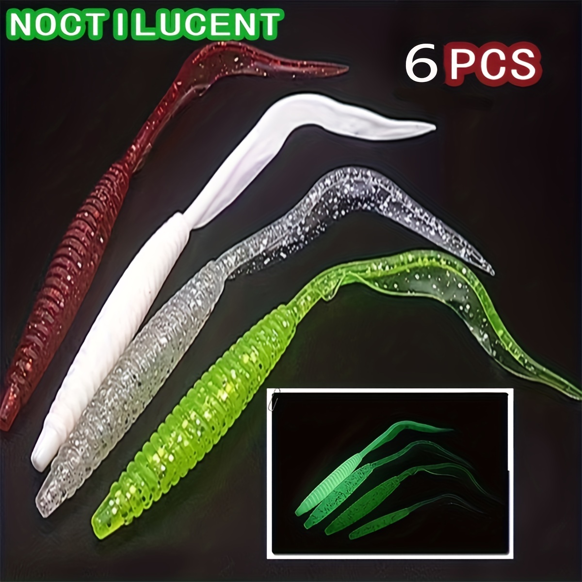 Spinpoler Soft Lure Worm Baits Flexible Long Tail Silicone - Temu