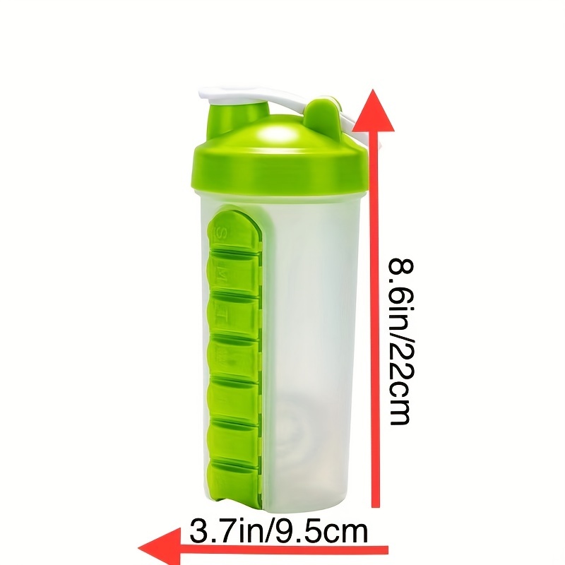Pill Box Organizer with Water Bottle,Daily Medicine Box Storage Box and  Water Bottle Combination,7-Day Water Bottle with Pill Organizer