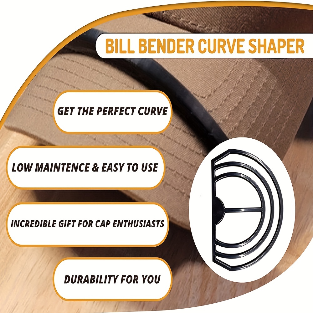 2 PCS Hat Curving Tool/Brim Bender/Hat Bill Bender Curve Shaper,2 Unit  (Blcak) 