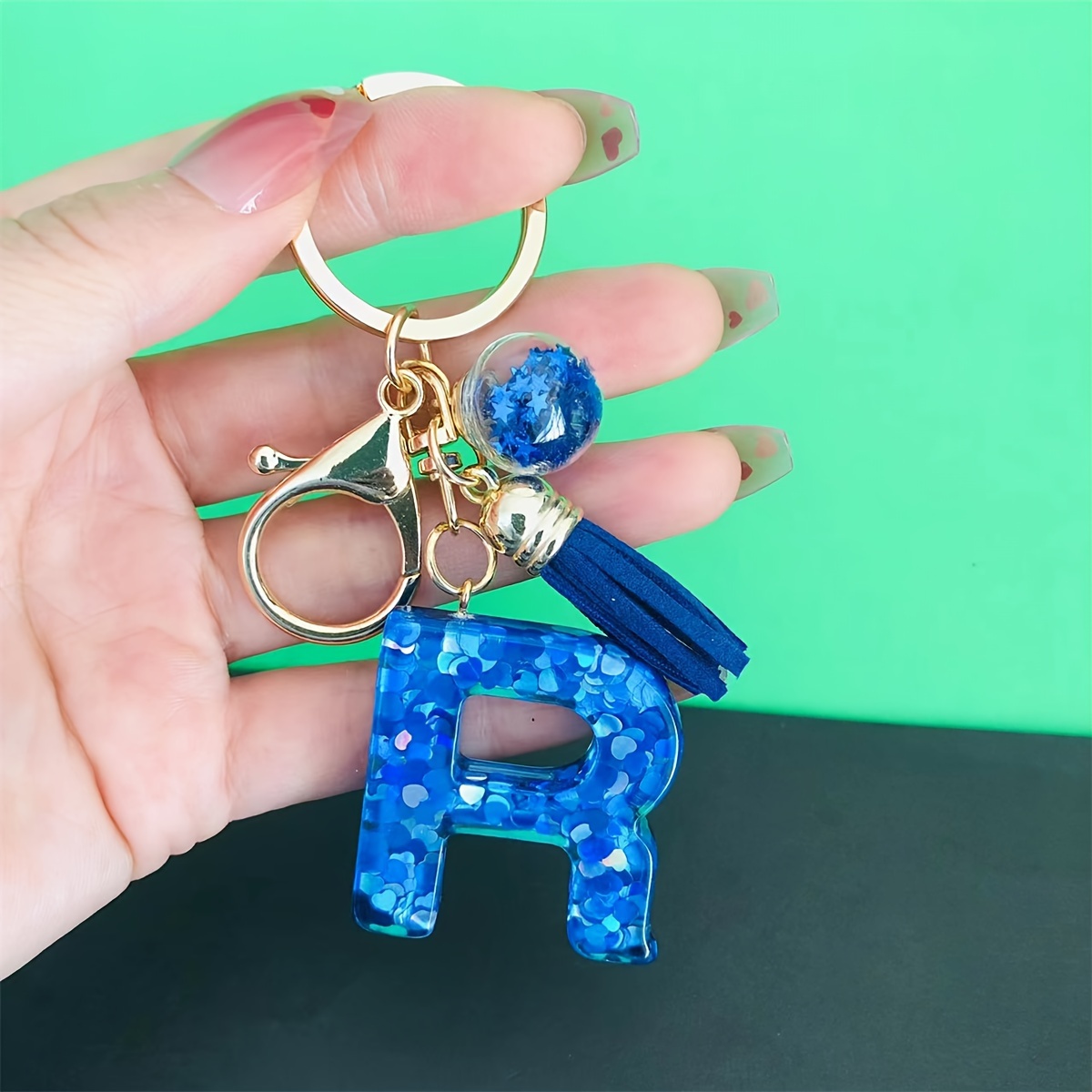 Alphabet Initial Letter Keychain Cute Resin Key Chain - Temu Canada