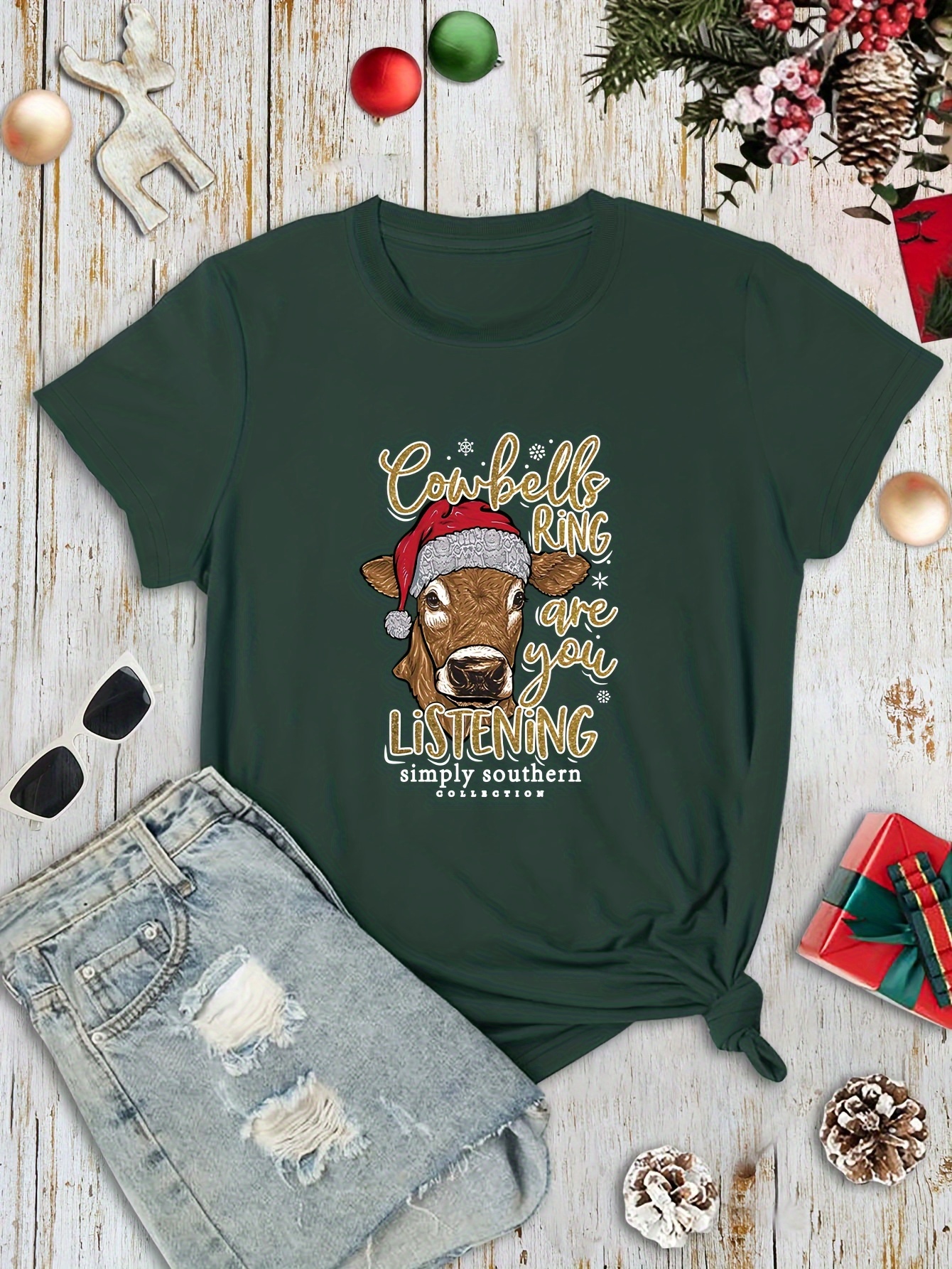 Funny Cow Christmas Shirt, Cow Bells Ring Are You Listening