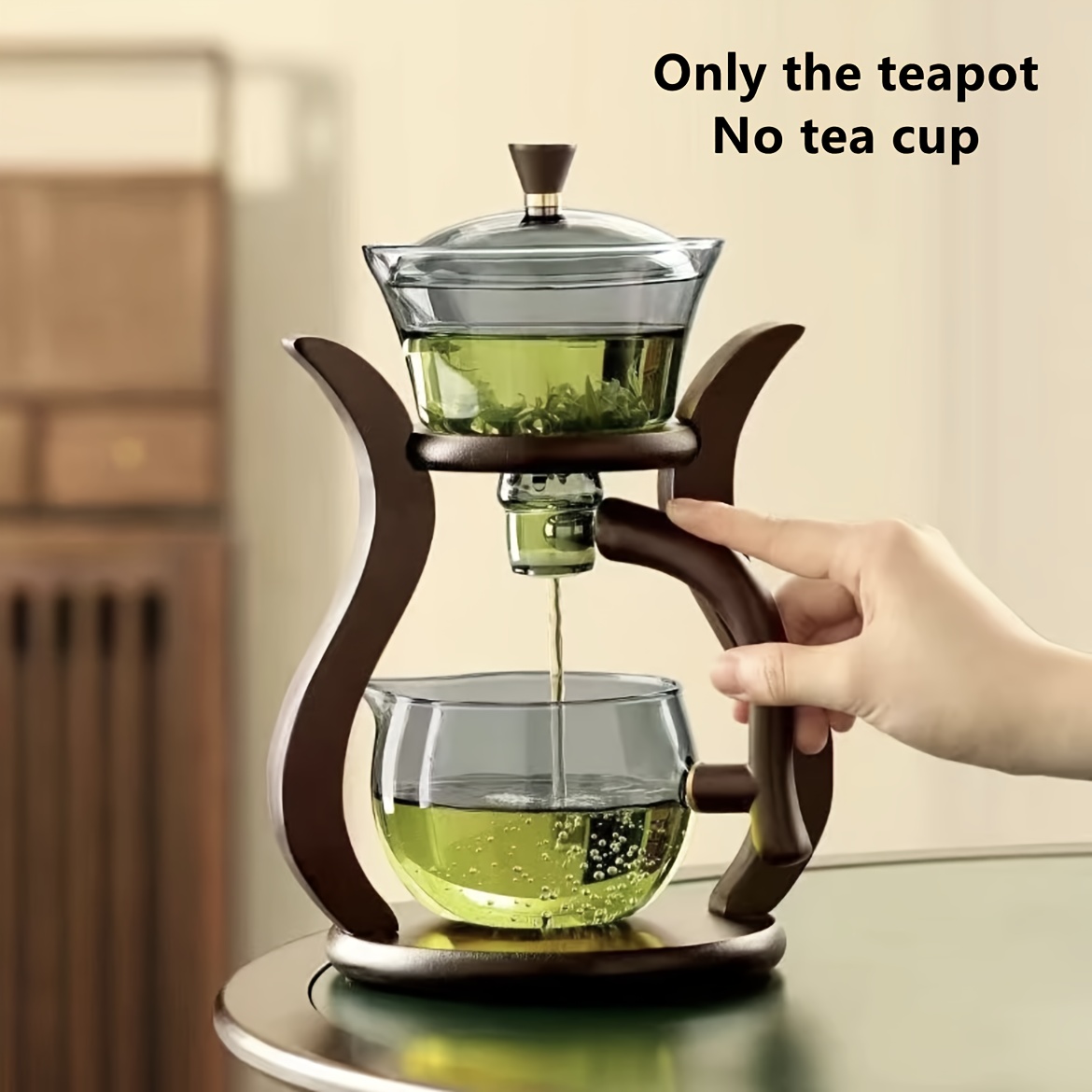 PARACITY Glass Teapot Stovetop 20 OZ/600ml, Borosilicate Clear Tea Kettle  with Bamboo Lid, Glass Tea pot with Removable Filter Spout, Teapot Blooming