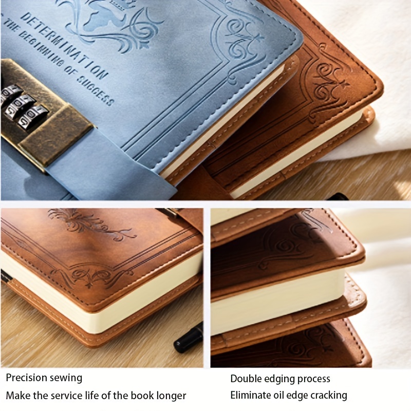 Small Sketchbook 3x5 Password Lock Notebook A5 PU Leather Password