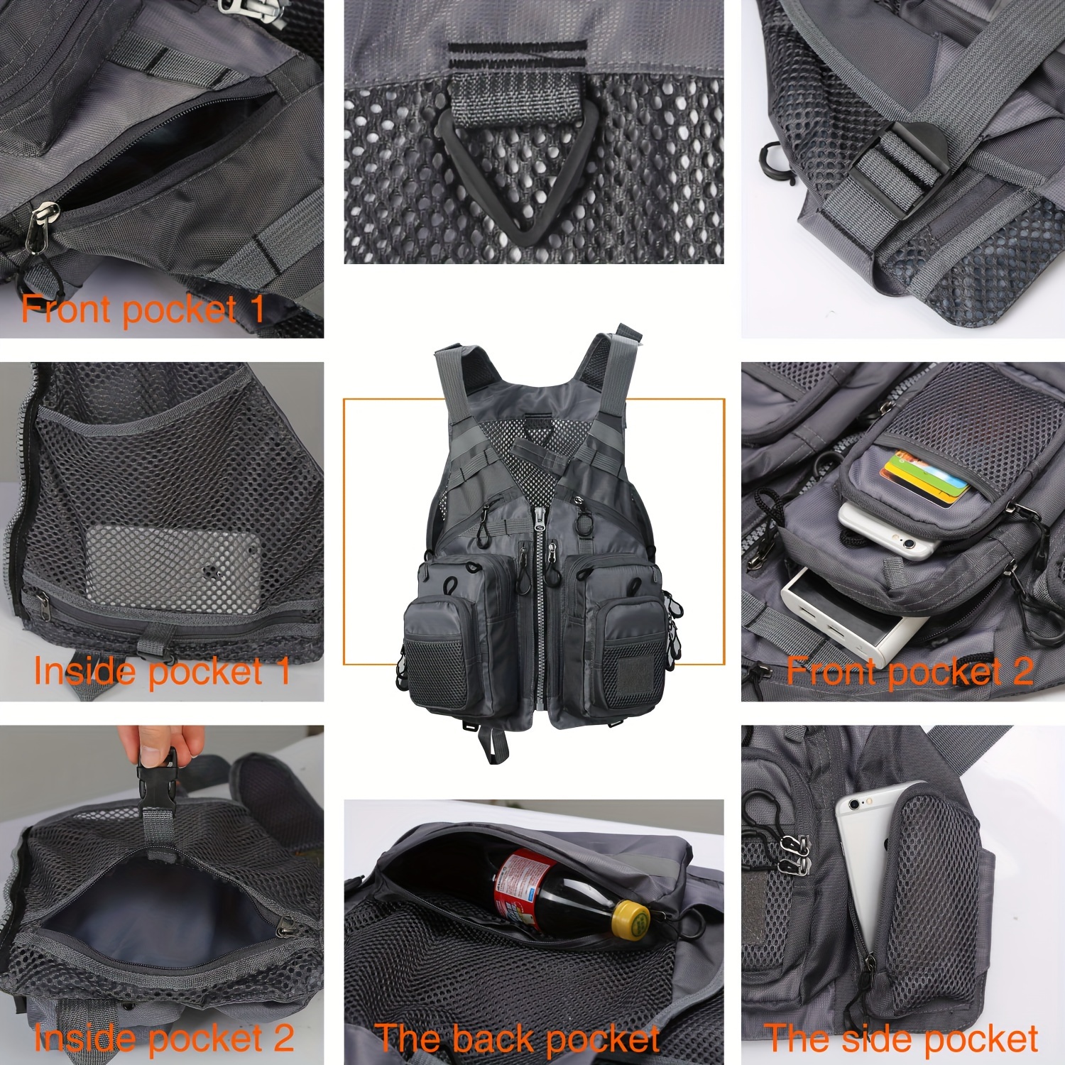 Mesh Fly Fishing Vest Multifunction Breathable Backpack Fishing