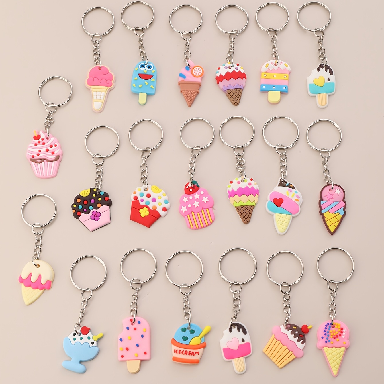 20pcs Ice Cream Keychain Party Favors for Kids