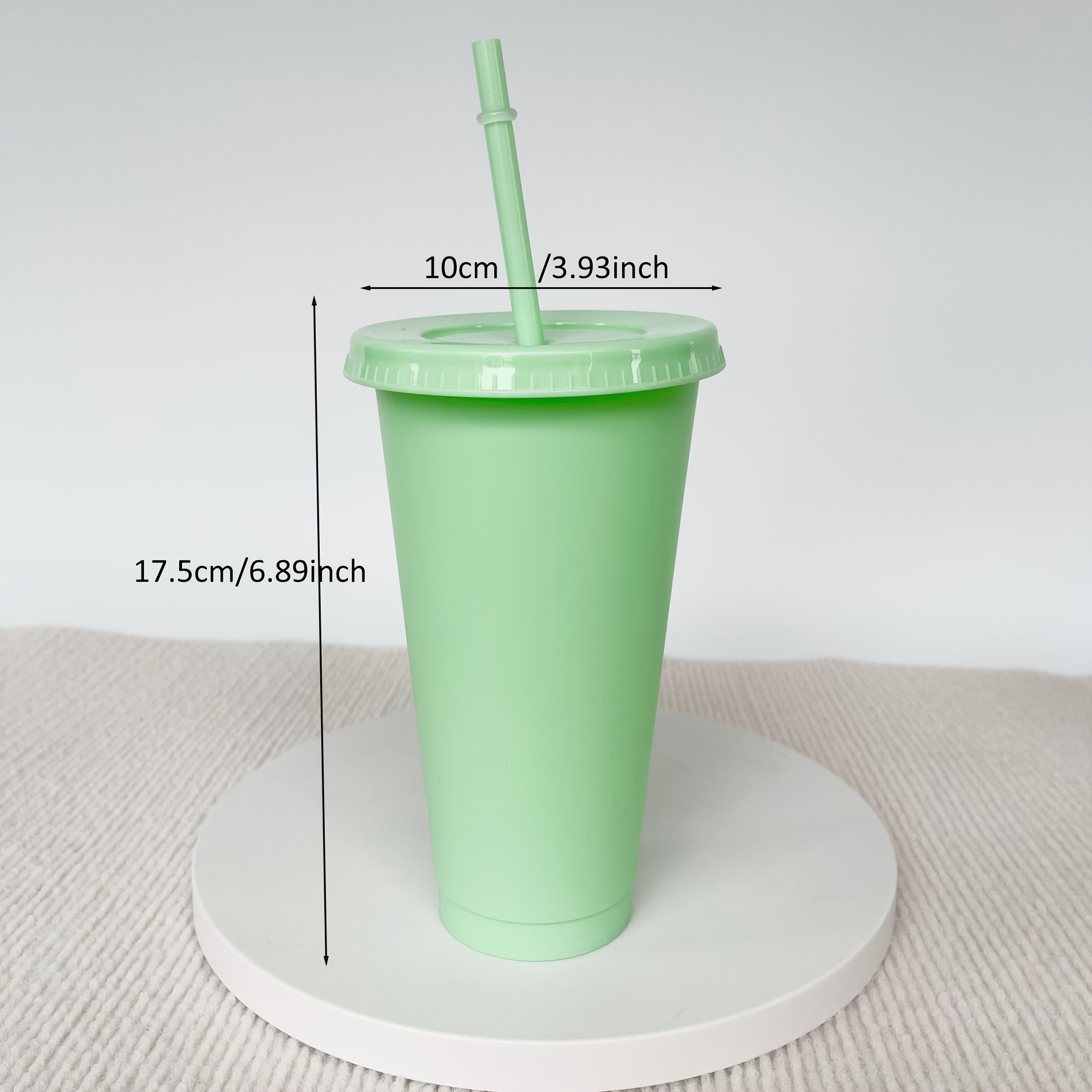 Bicchieri di plastica rigida con coperchio e cannuccia, senza BPA, con  adesivi riutilizzabili – Set di 4, da 700 ml – Marfrand (transparenti) :  : Casa e cucina