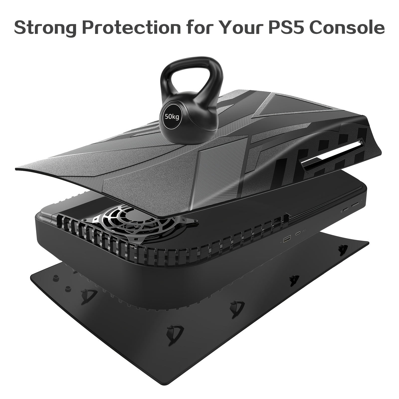 PEPPER JOBS PS5 Console Cover, Hard Shockproof PS5 Console Skin Case ABS  Anti-Scratch Dustproof PS5 Cover Replacement Plate Shell for PS5 Console  Disc