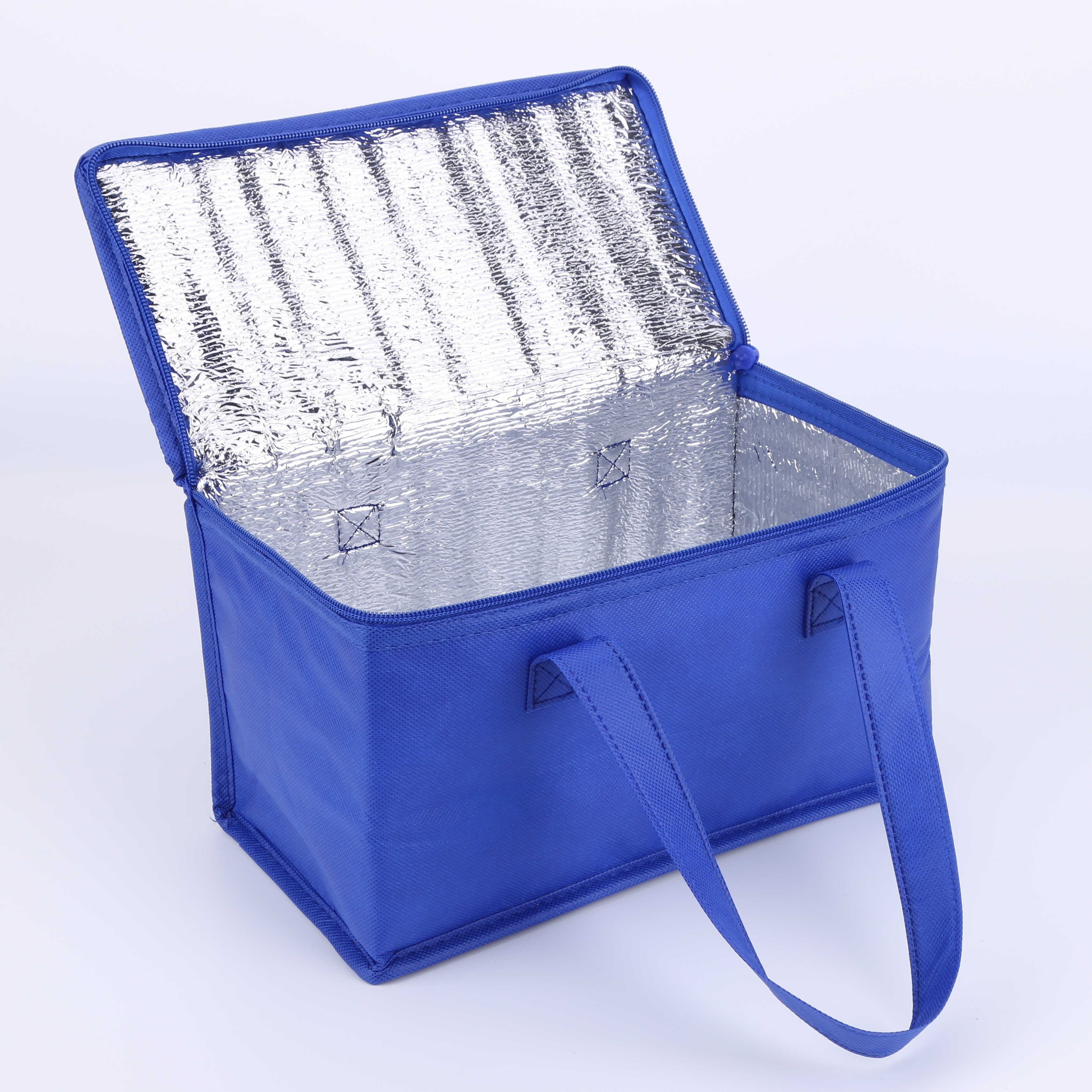 Bolsa / mochila termica porta alimentos nevera 15 litros forro interior  peva, con espuma aislante, color azul
