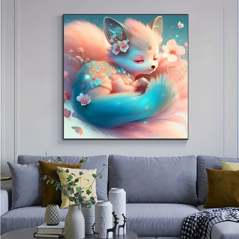  Mimik Anime Fox Diamond Painting,Paint by Diamonds for Adults,  Diamond Art with Accessories & Tools,Wall Decoration Crafts,Relaxation and  Home Wall Decor 8x12 Inch
