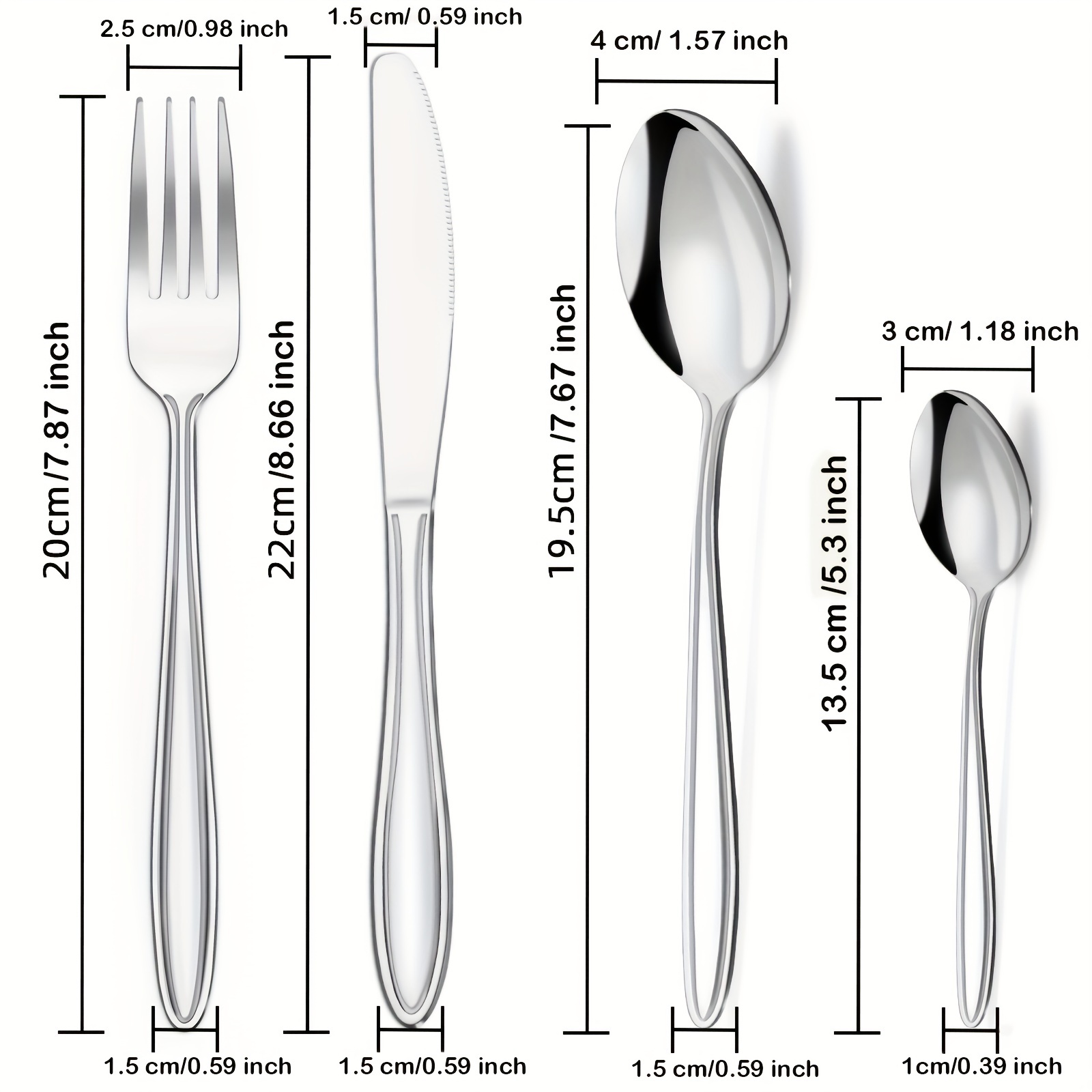 Apeo Stainless Steel Silverware Set, Metal Cutlery Flatware Set