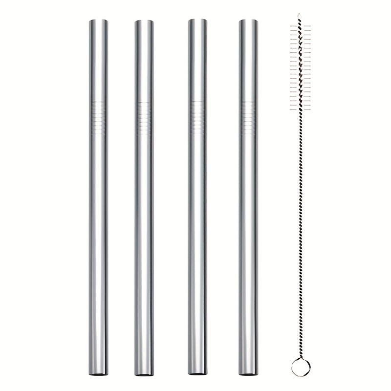 304 Stainless Steel Reusable, Portable, Thick Tea Straws For Cold Drinks,  Non-disposable Straight Straw