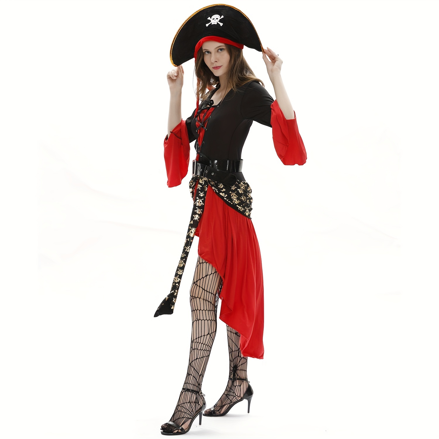 Atractivo Sombrero de Dama como Accesorio de Disfraz Mujer Pirata/Negro/ Gorro para la Cabeza Pirata Mujer/Ideal para Festival y Fiesta de Disfraces  : : Juguetes y juegos