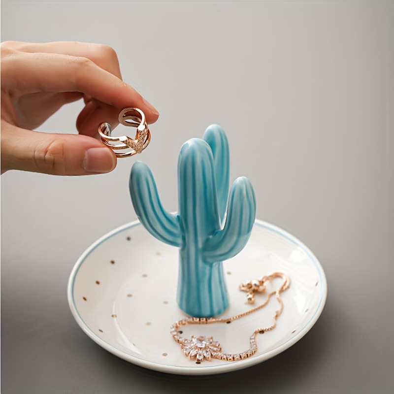 Ceramic Aloe Design Jewelry Tray Ring Tray Cosmetic Storage - Temu