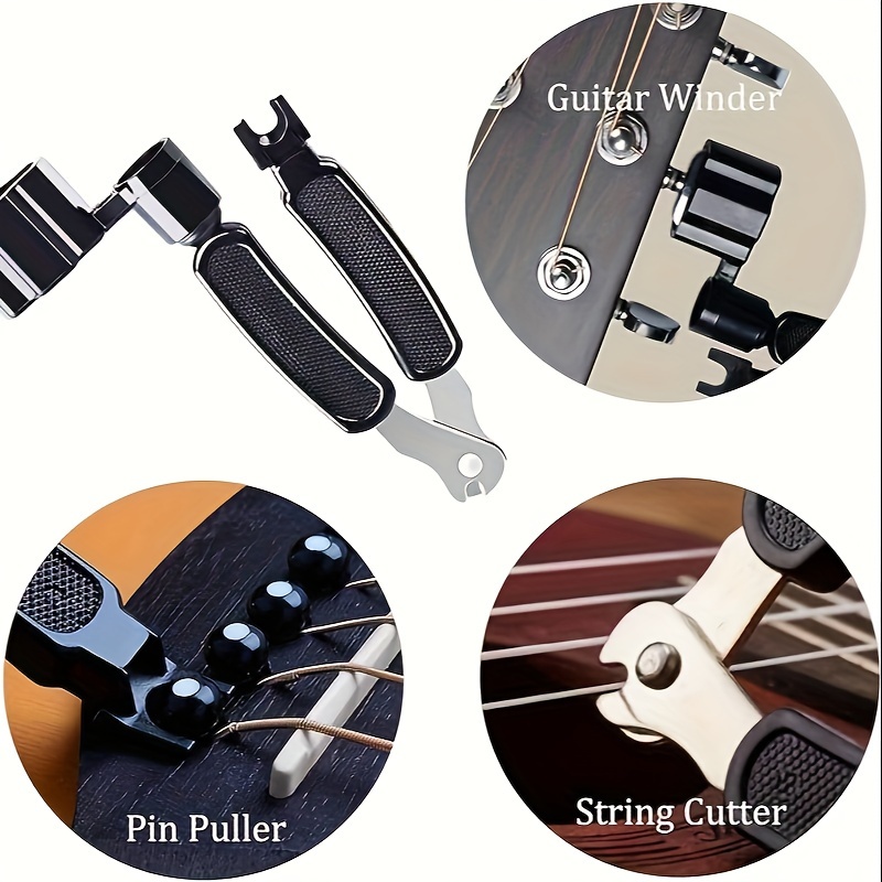 3 In 1 Guitar String Winder String/pin Puller/string Cutter Pliers Guitar  Peg Change Tool