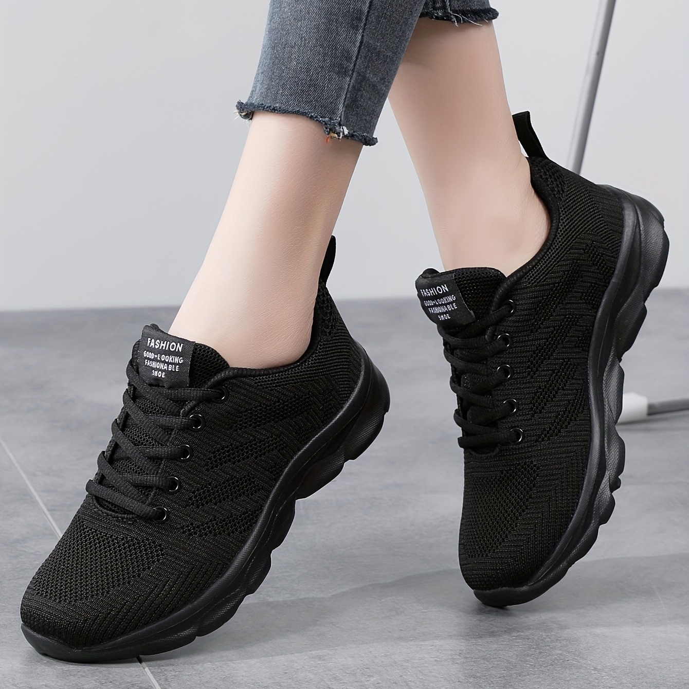 Zapatillas Deportivas Mujer Negras Casual Deporte Zapatos Calzado