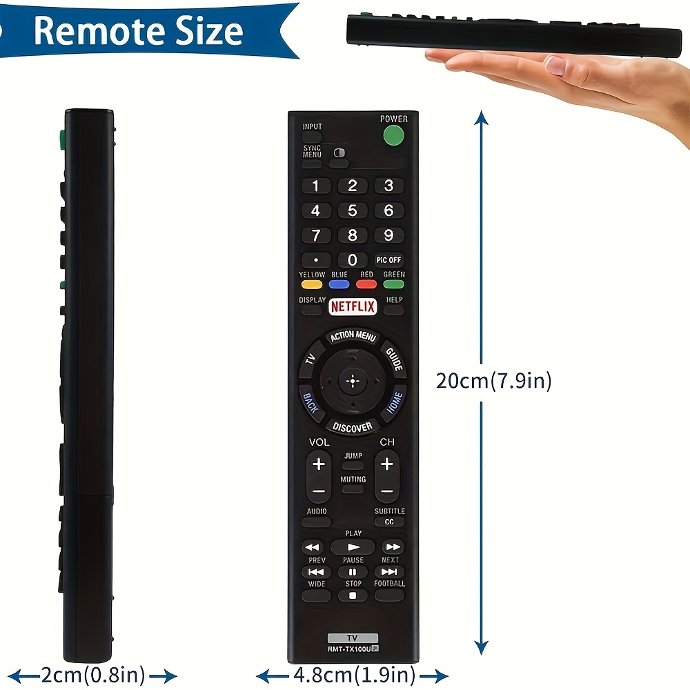 Control Remoto Universal Rmt-tx100u -tv-remote, Todas Televisores  Inteligentes Bravia Lcd Led Hd, Botones Netflix - Hogar Inteligente - Temu