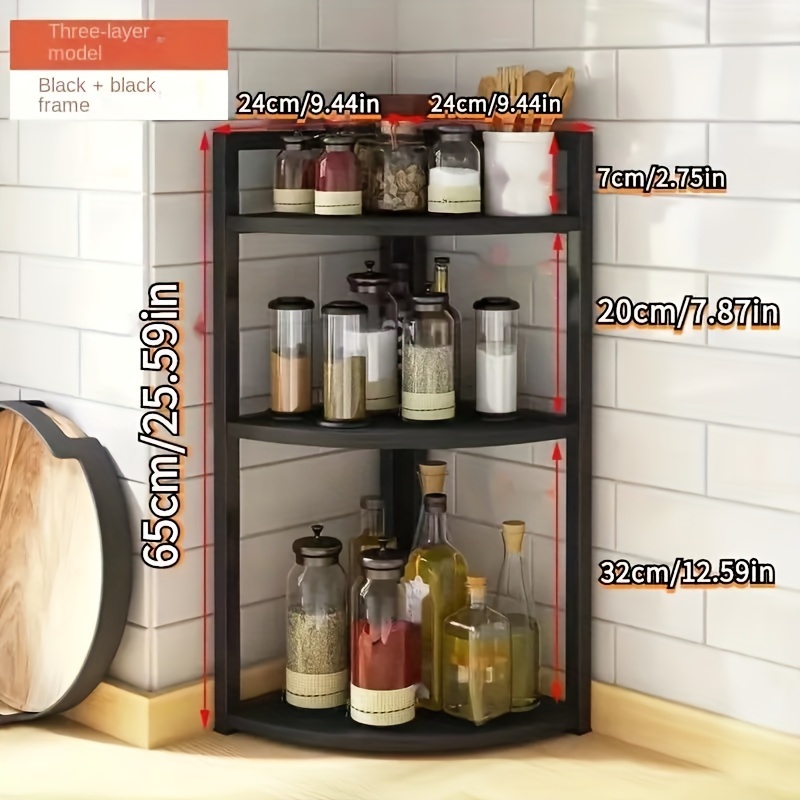 1pc Kitchen Multi-layer Tabletop Storage Rack For Spice Bottles, Knife  Block, Under Counter Organizer