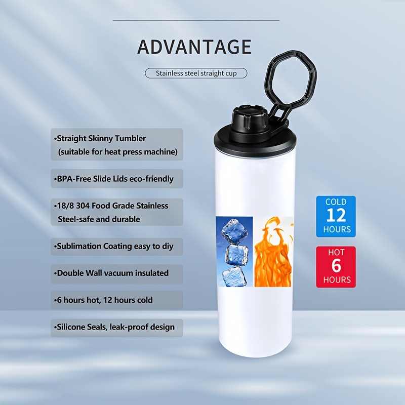 Stainless Steel Sublimation Thermos Drink Bottle 590 ml / 20oz - White