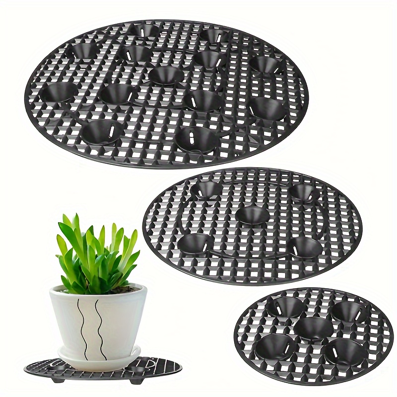 

2pcs, Black Heavy-duty Plant Caddy, Round Flower Pot Stand 7.87in 11.81in, Rotatable Planter Base With Wheels For Deck Patio Protection