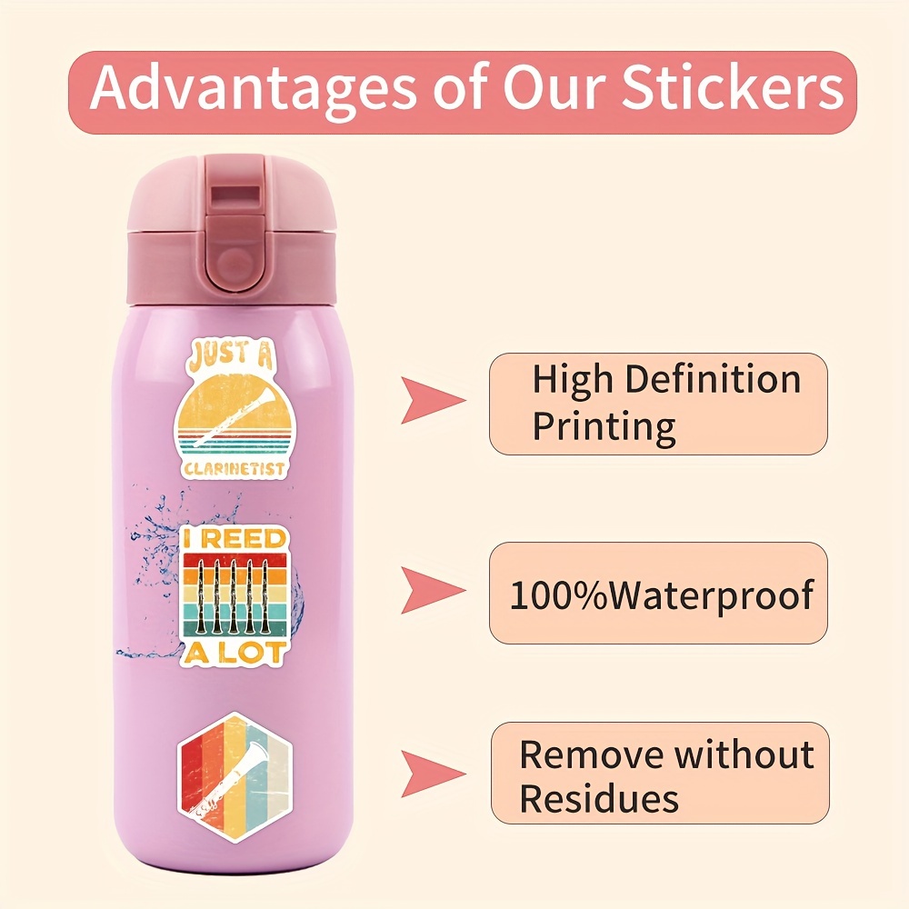 Heytea 50pcs Fishing Stickers For Laptop And Computer, Outdoor Fishing Stickers Waterproof Vinyl Stickers For Water Bottle Skateboard Guita Car Bum