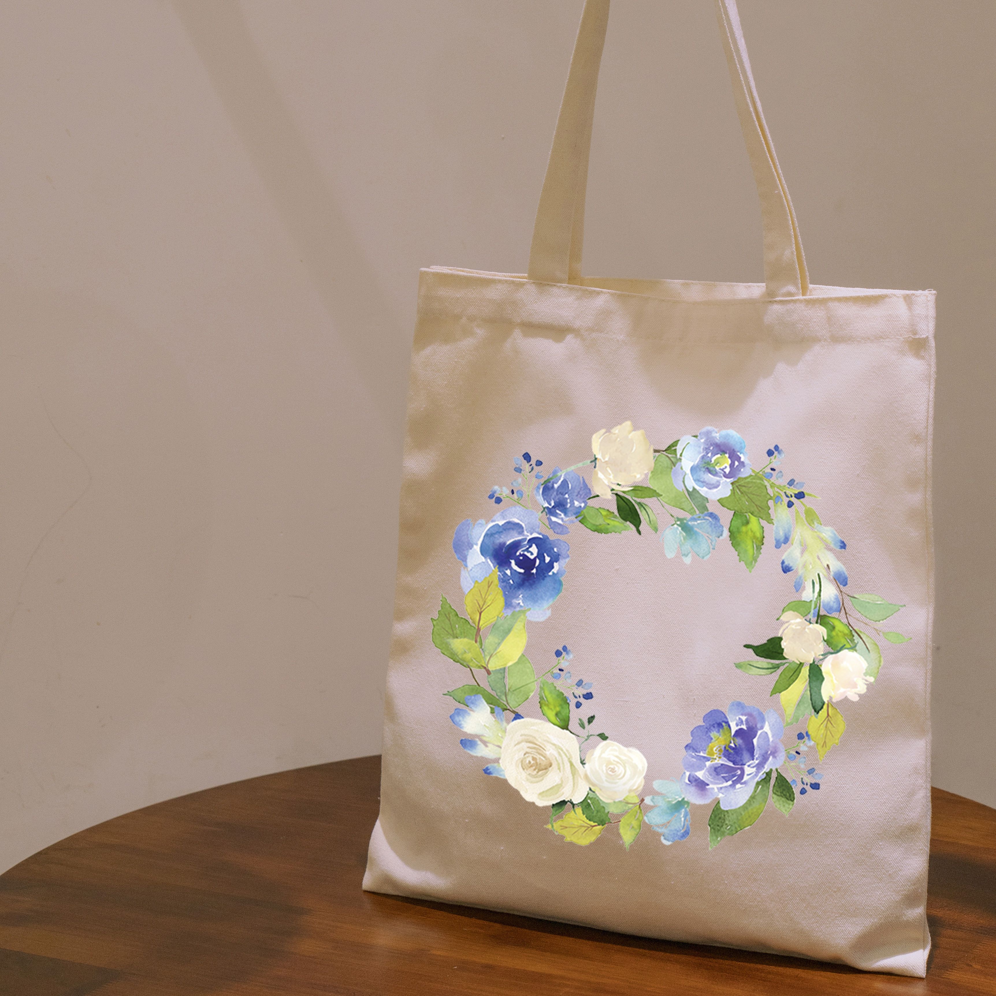 Sac seau brodé de fleurs sacs à main en toile de style - Temu France