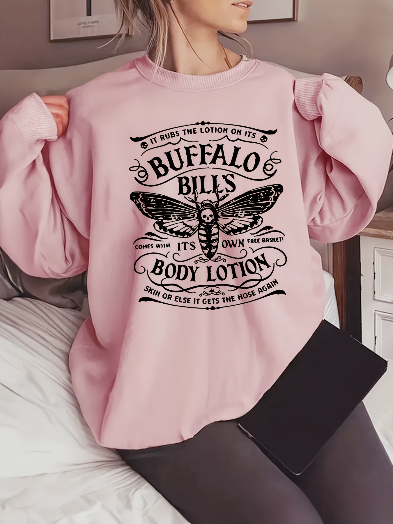 Buffalo Print Sweatshirt Casual Crew Neck Long Sleeve - Temu Israel