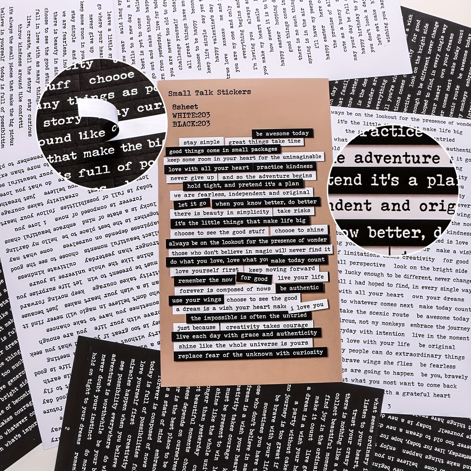 Word Small Talk Bless Saying Stickers For Art Junk Journal - Temu