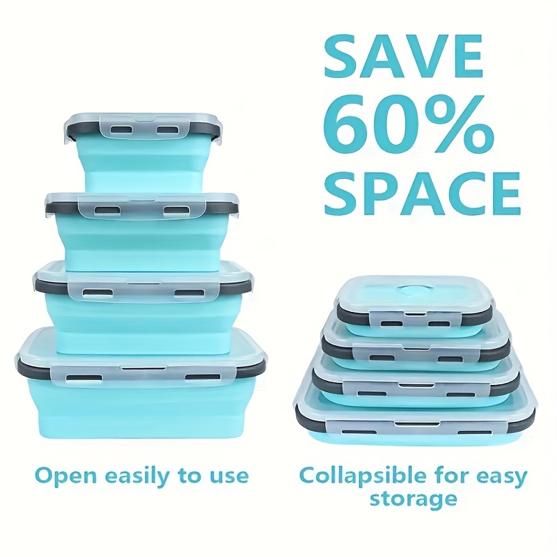 IvyMei Set of 4 Collapsible Food Storage Containers with Lids