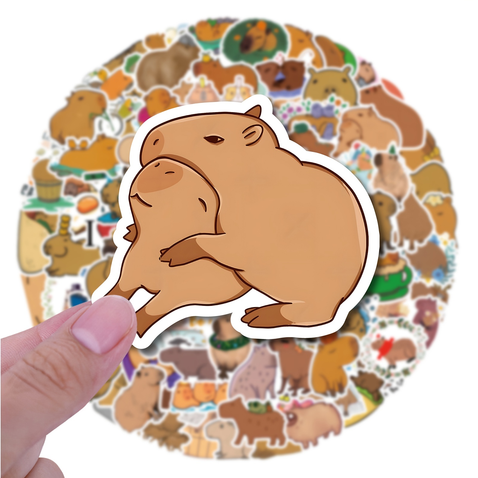 Kawaii Capybara Waterproof Stickers For Luggage Bike Bumper - Temu