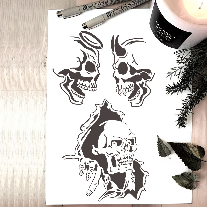 skull-theme-template-skull-theme-hollowed-spray-painting-temu