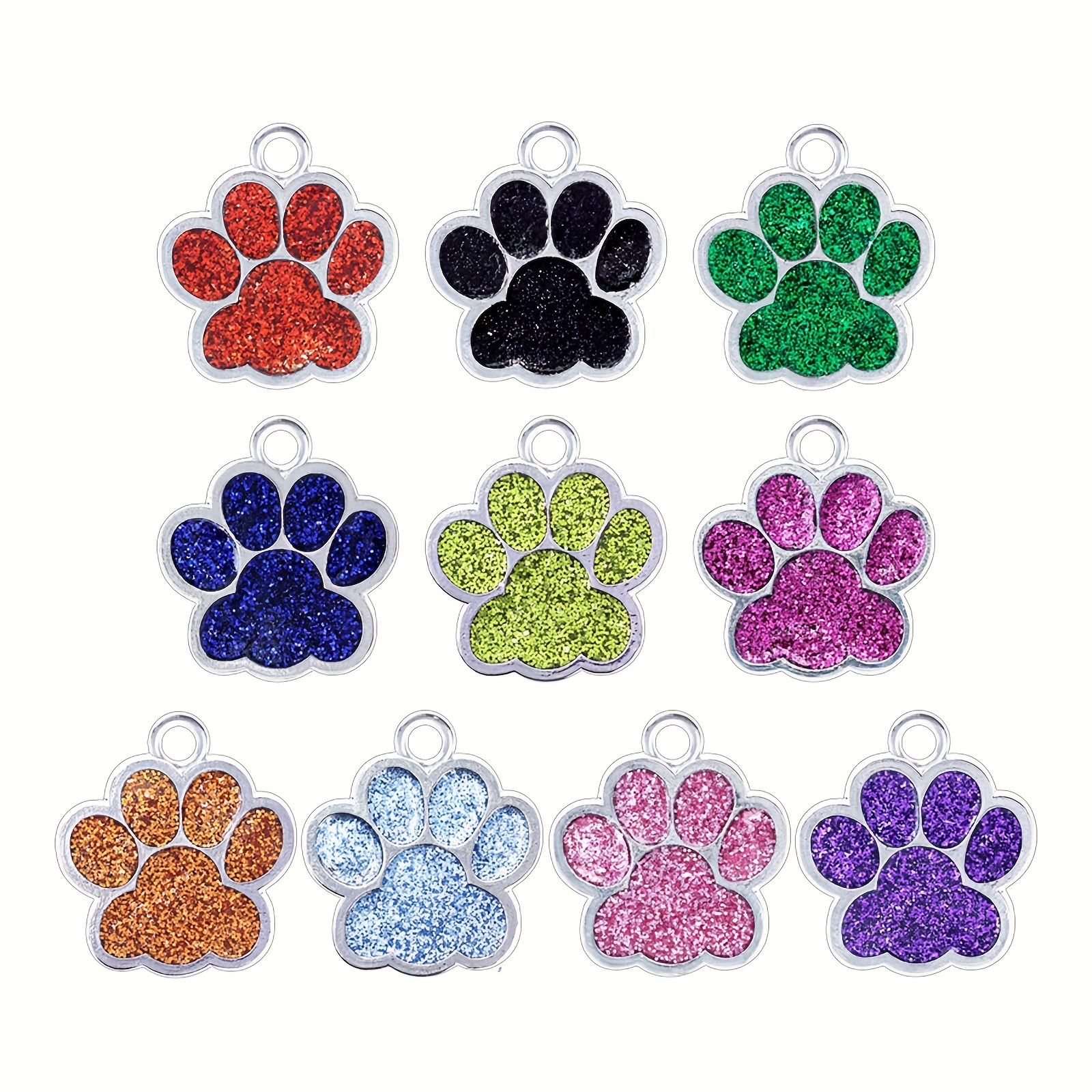 

Personalized Medium Dog Paw Print Id Tag - Anti-lost Pet Tag With Shiny Paw Design - Pet Jewelry For Dogs And Cats
