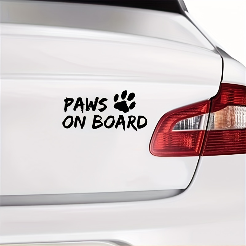 Paws On Board Paw Print Car Sticker Car Things Car Decal - Temu