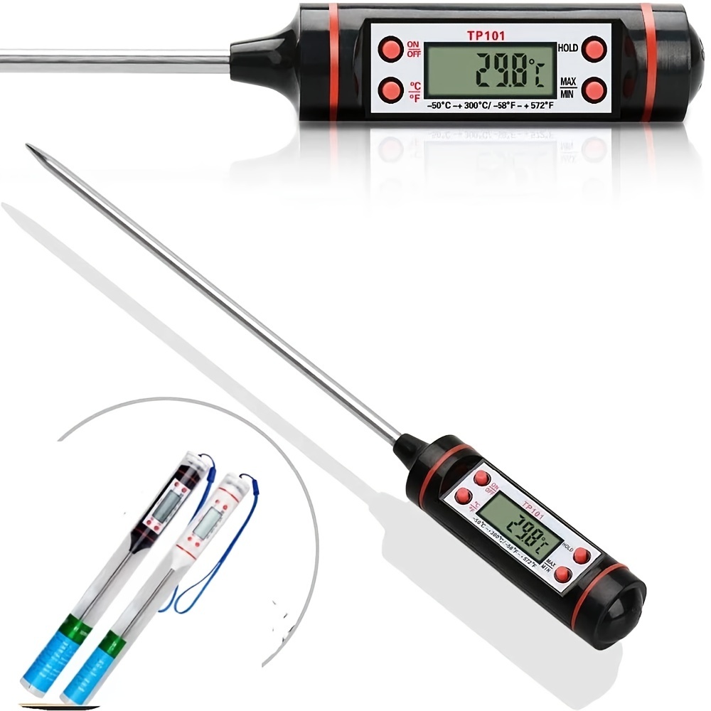 1pc Digital Meat Thermometer Cooking Food Kitchen BBQ Probe Water Milk Oil  Liquid Oven Digital Temperaure Sensor Meter For Large Restaurant Kitchen