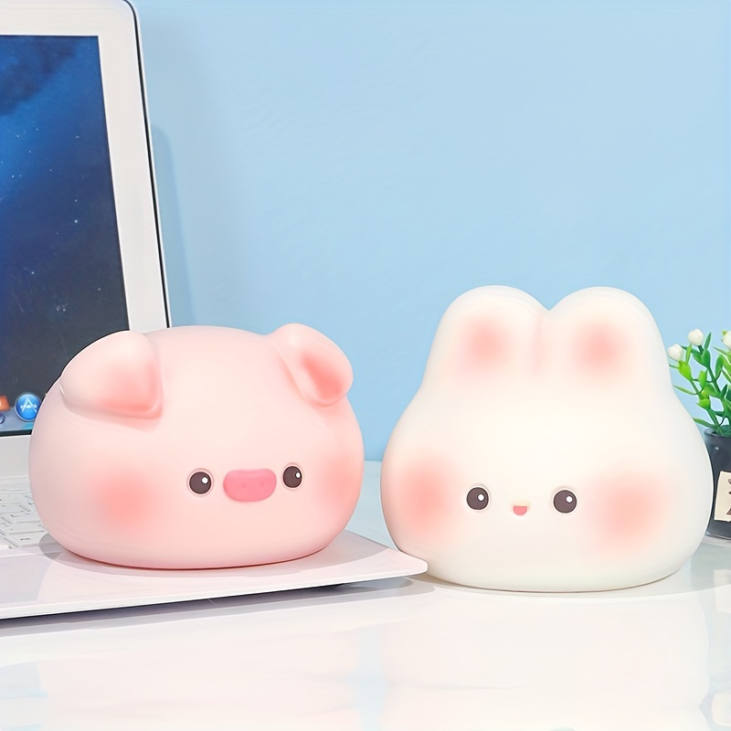 Mini Pig Silicone Lamp Cute Night Light Battery Operated - A Store