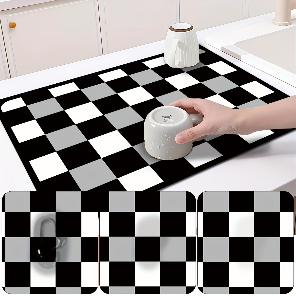 Silicone Drying Mat Moisture-proof Absorbent Pad Flower Pattern