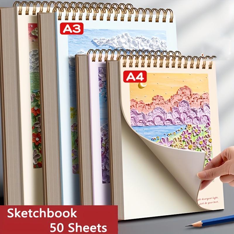 1Pc Sketch Book, A4 (8.3”X11.7”) 24 Sheets (98lb/160gsm), Spiral Bound  Artist Sketch Pad, Durable Acid Free Drawing Paper, Ideal for Adults & Teens.